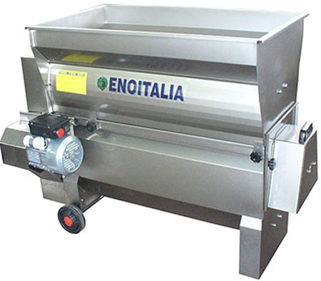 ყურძნის კლერტსაცლელი, ინტეგრირებული დურდოს ტუმბოთი, რეზინის საჭყლეტით. მოდელი JOLLY